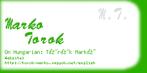 marko torok business card